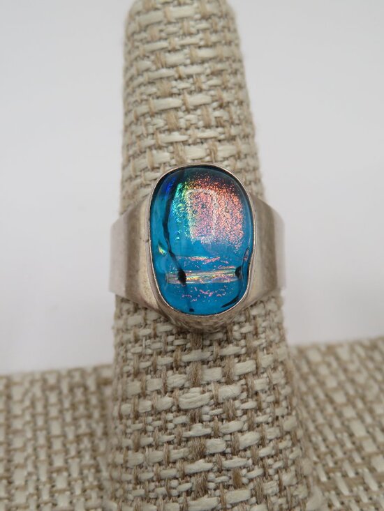 Jewelry - Vintage Dichroic 925 Adjustable Ring